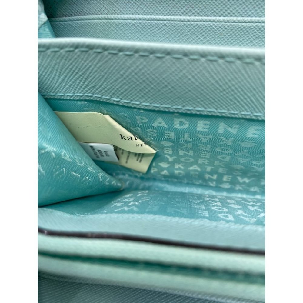 Kate Spade Women's Aqua Blue Zipper Wallet - Picture 6 of 8